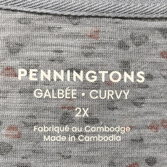 PENNINGTON'S Plus-size blue and red heart print t-shirt ~ XXL 2X XXXL 3X top tee - Picture 2 of 12